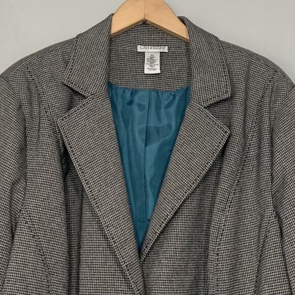 Maggie Barnes for Catherines Plus Size 2X Houndstooth Jacket Blazer Academia - Picture 4 of 8
